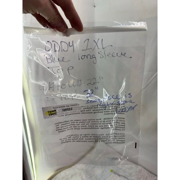 Oddy 1XL women’s blue Boho style top - Picture 11 of 11